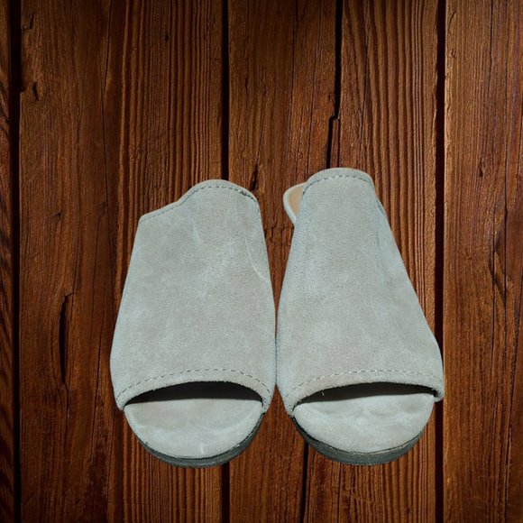 Frye Gray Suede Mule Sandals - Picture 2 of 9